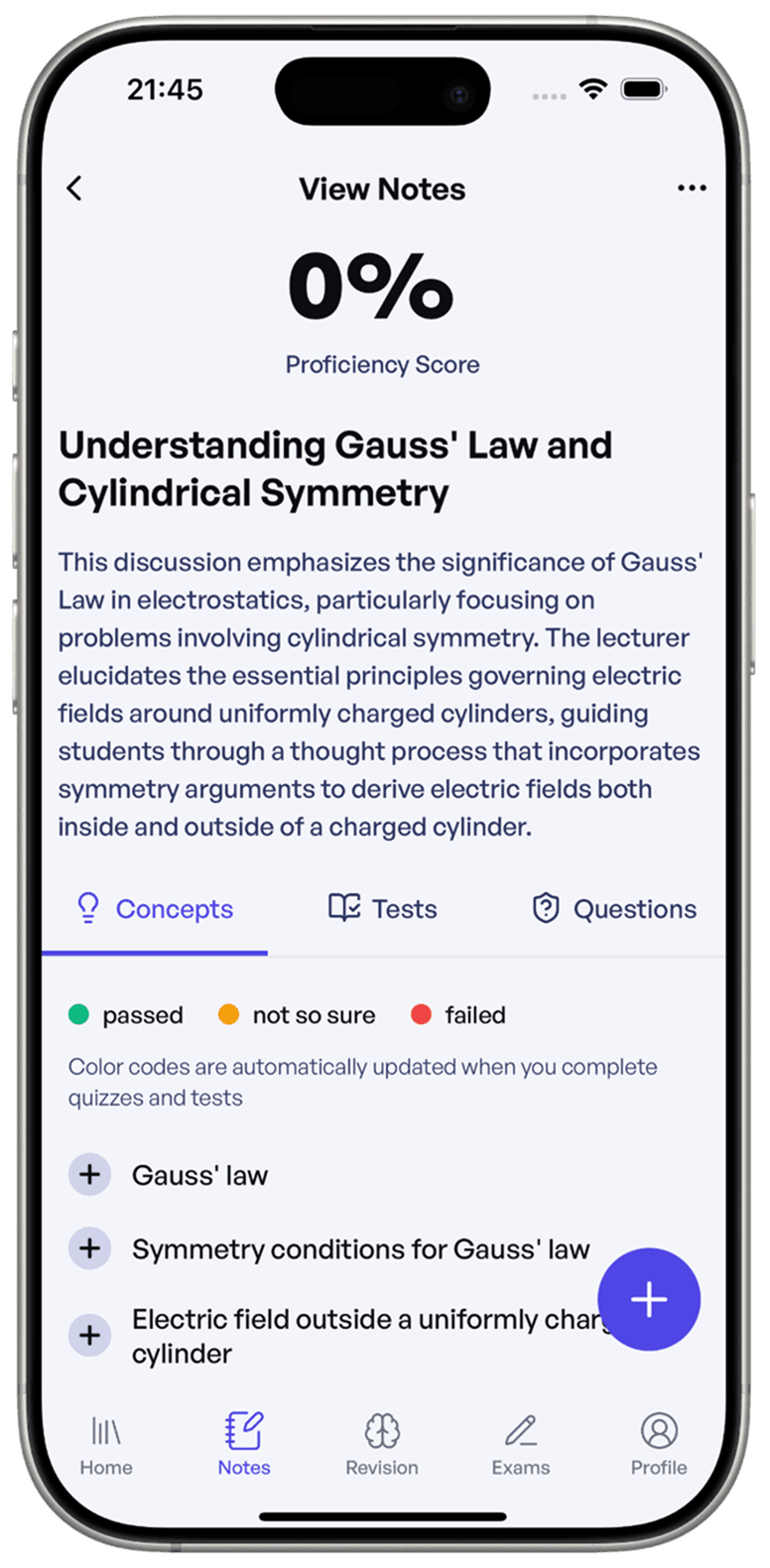 Turn raw notes into clear concepts and questions.